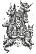 Egyptian styled, includes the words, mum, dad and brother in Egyptian writing. I clides anubis tattoo design idea