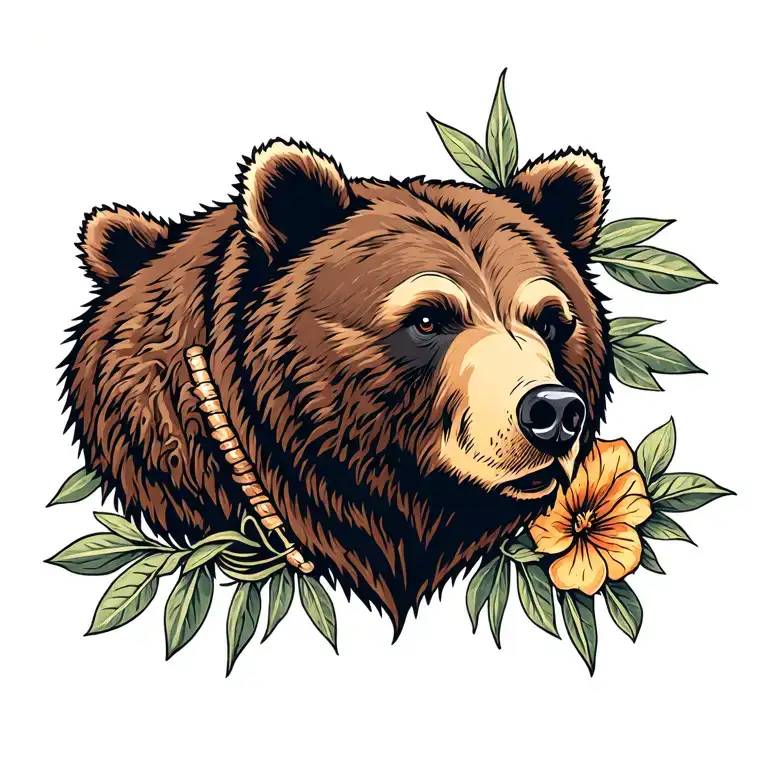 BEAR HEAD SAGE 3 tattoo design idea