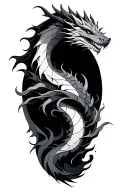 fluid abstract dragon wrapped tattoo design idea
