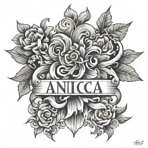 anicca in hindi text tattoo design idea