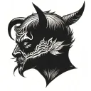 devil whispering tattoo design idea