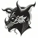 devil whispering tattoo design idea