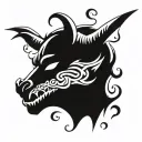 devil whispering tattoo design idea