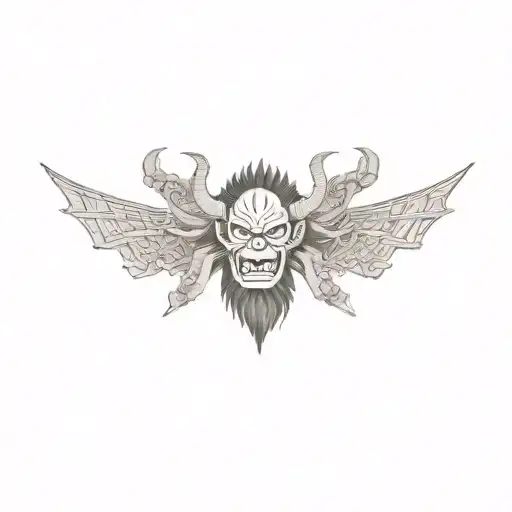 One Piece anime villain Kaido in his dragon form, fully featured and cut into a collarbone tattoo. tattoo design idea