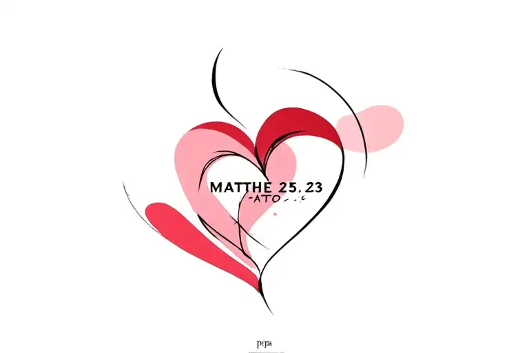 pepa Matthew 25:23 heart shape tattoo design idea