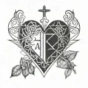 heart, catholic tattoo design idea