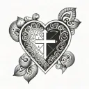 heart, catholic tattoo design idea