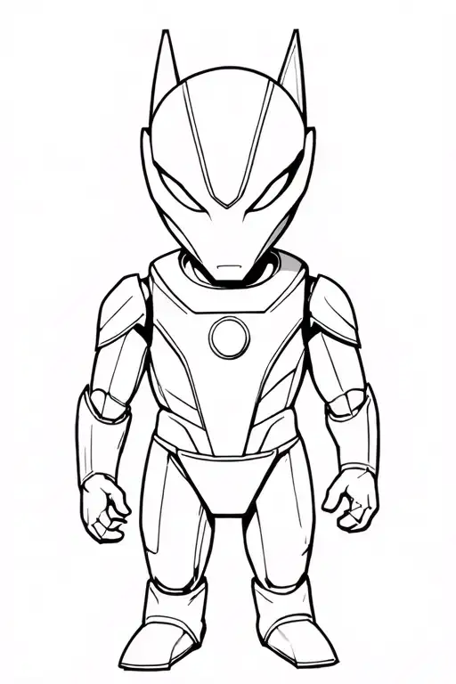I want a tattoo of Ultraman Chibi in honor of my nephew Rodrigo who died a year ago, only lines, without filling tattoo design idea
