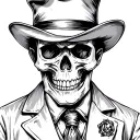 skull doc Holliday traditional  tattoo design idea