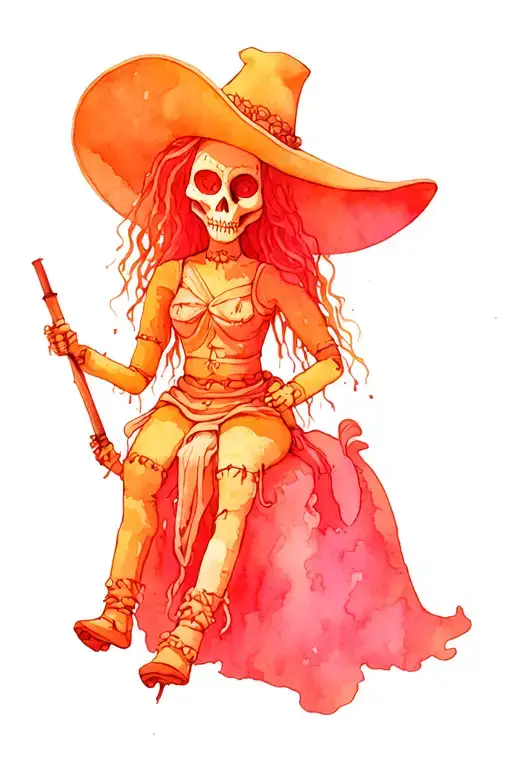 Voodoo doll riding tattoo design idea