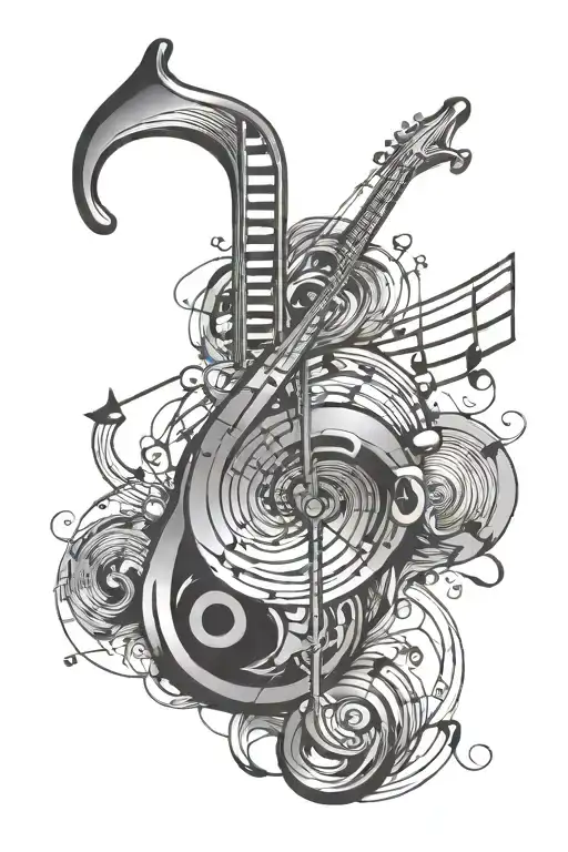 music notes forarm tattoo design idea