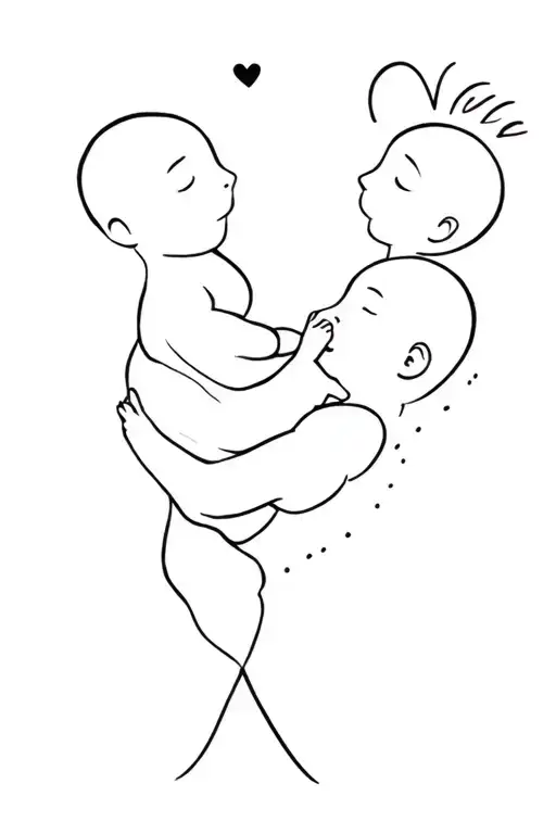 Son and Dad baby tattoo design idea