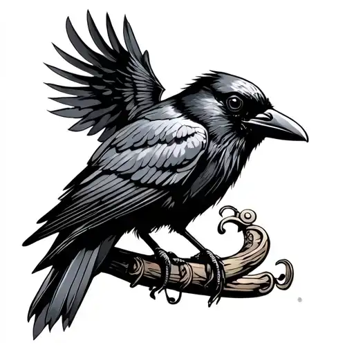 crow steampunk inspired tattoo tattoo design idea