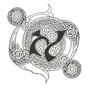 Oroborous with celtic spiral tattoo design idea