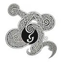 Oroborous with celtic spiral tattoo design idea