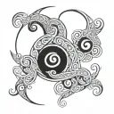 Oroborous with celtic spiral tattoo design idea