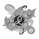 Oroborous with celtic spiral tattoo design idea