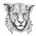 Julius Caesar with lion eyes looking tattoo design idea