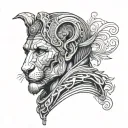 Julius Caesar with lion eyes looking tattoo design idea