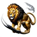  lion with claws emerging tattoo design idea