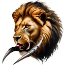  lion with claws emerging tattoo design idea