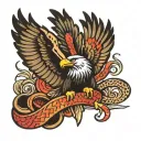 EAGLE FIGHTING WITH SNAKE tattoo design idea