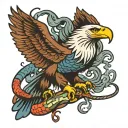 EAGLE FIGHTING WITH SNAKE tattoo design idea