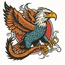 EAGLE FIGHTING WITH SNAKE tattoo design idea