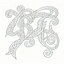 Create tattoo with letters "maa" and "papa" can also merze these letters to make esthetic and simple tattoo design idea