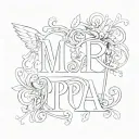 Create tattoo with letters "maa" and "papa" can also merze these letters to make esthetic and simple tattoo design idea