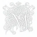 Create tattoo with letters "maa" and "papa" can also merze these letters to make esthetic and simple tattoo design idea