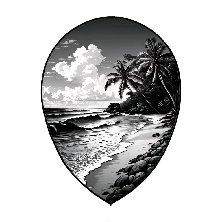 Costa Rica Pacific Coast Beach tattoo design idea