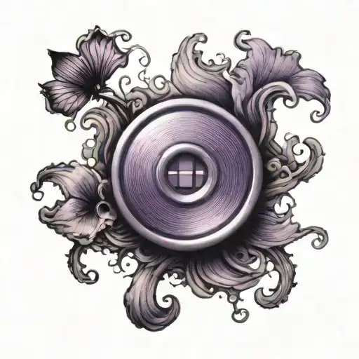 a purple button tattoo design idea