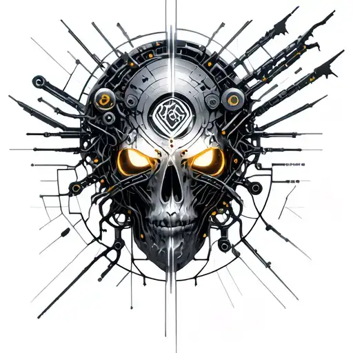 Biomechanics, metal parts, gears, pipes, wires, torn skin effect,  realism, black and gray color scheme. tattoo design idea