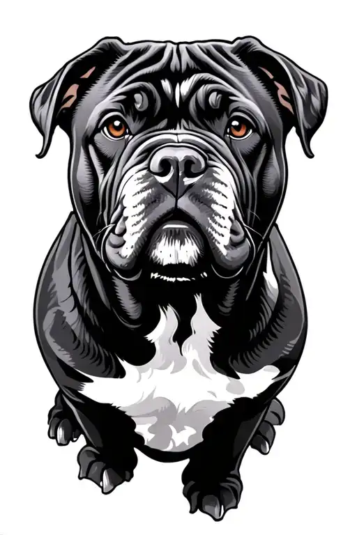 Chinese Shar pei dog tattoo design idea