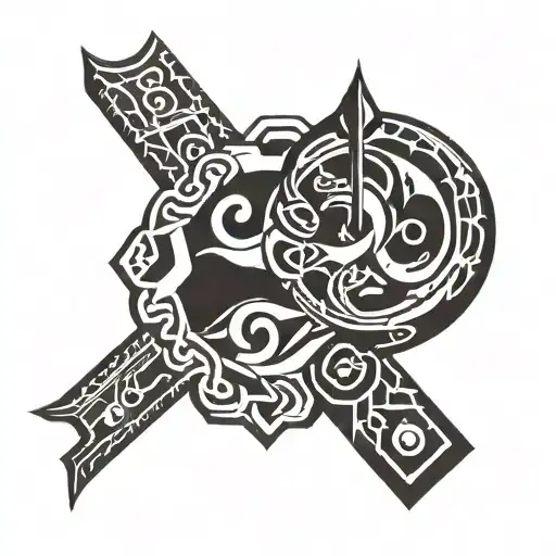 Astral key tattoo design idea