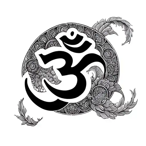 tamil letter "OM" and Murugan "Vel" tattoo design idea