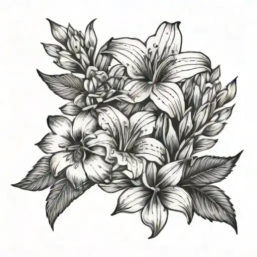 flowers with Cabo San Lucas lands end tattoo design idea