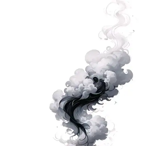 Coverup Clouds and Smoke tattoo design idea
