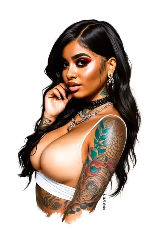 mia khalifa, full nude, big boobs, big ass, posing, tattoos tattoo design idea