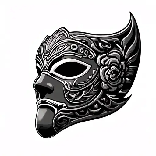 luchador mask in American traditional tattoo design idea