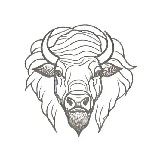 bison face tattoo tattoo design idea
