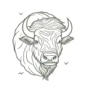 bison face tattoo tattoo design idea