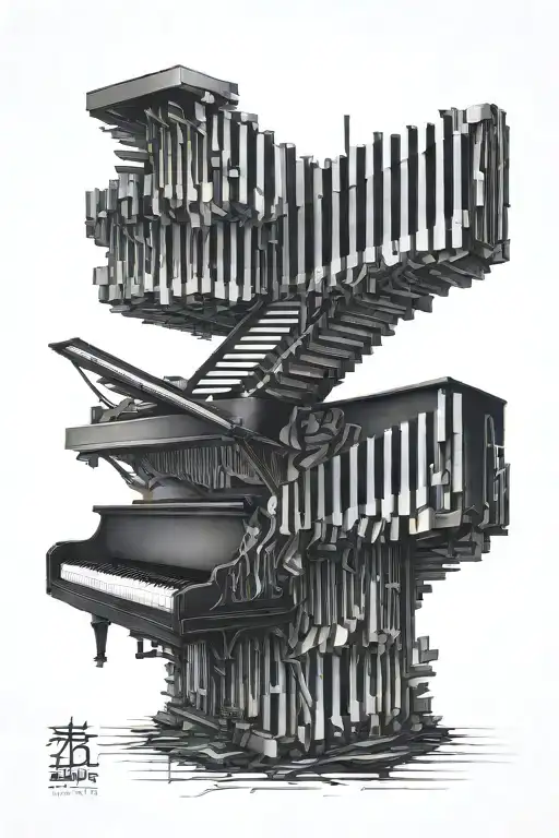 Piano keys tattoo design idea