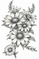 daisy flowers, growth and letting go tattoo design idea