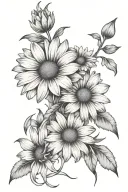 daisy flowers, growth and letting go tattoo design idea