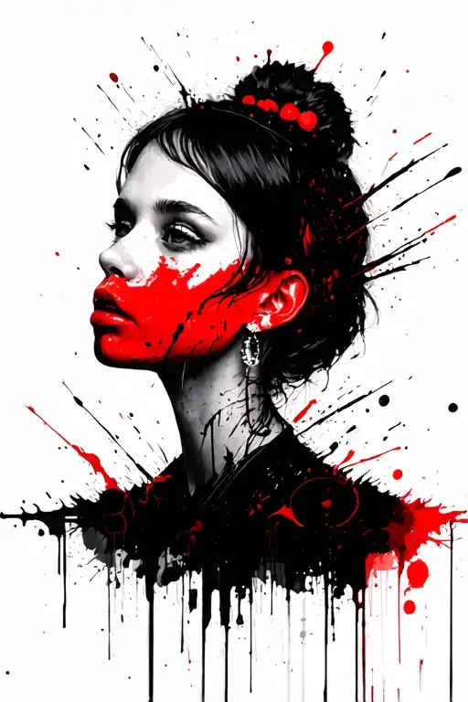 The head girl looks in the side tattoo design idea