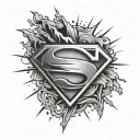 s breaking through superman logo tattoo design idea