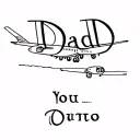plane fading out of existence, delicate text saying Dad tattoo design idea
