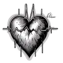 heartbeat with name  tattoo design idea